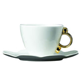Geometrica Gold Tea Cup & Saucer, set of 2
